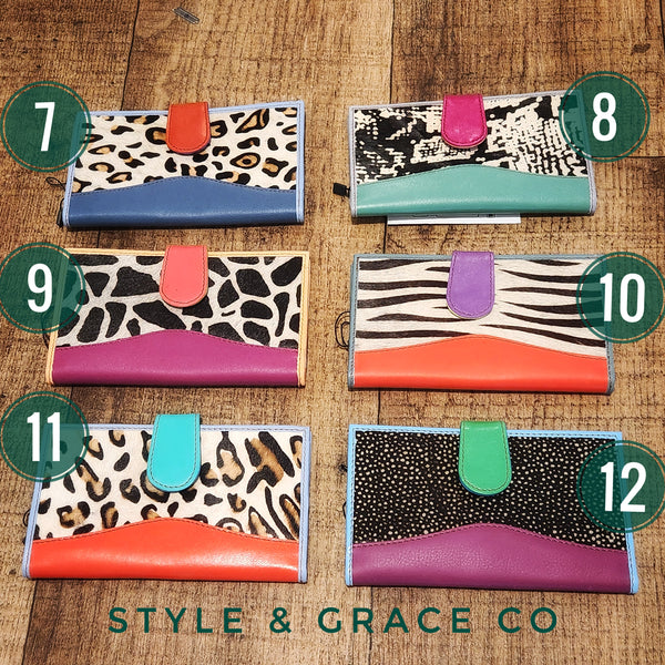 Mari Leather and Hair on Hide Wallet - Style & Grace Co