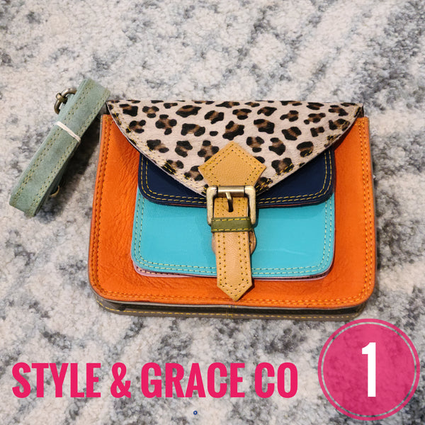 Juna Double Stitched Leather and Hair on Hide Crossbody - Style & Grace Co