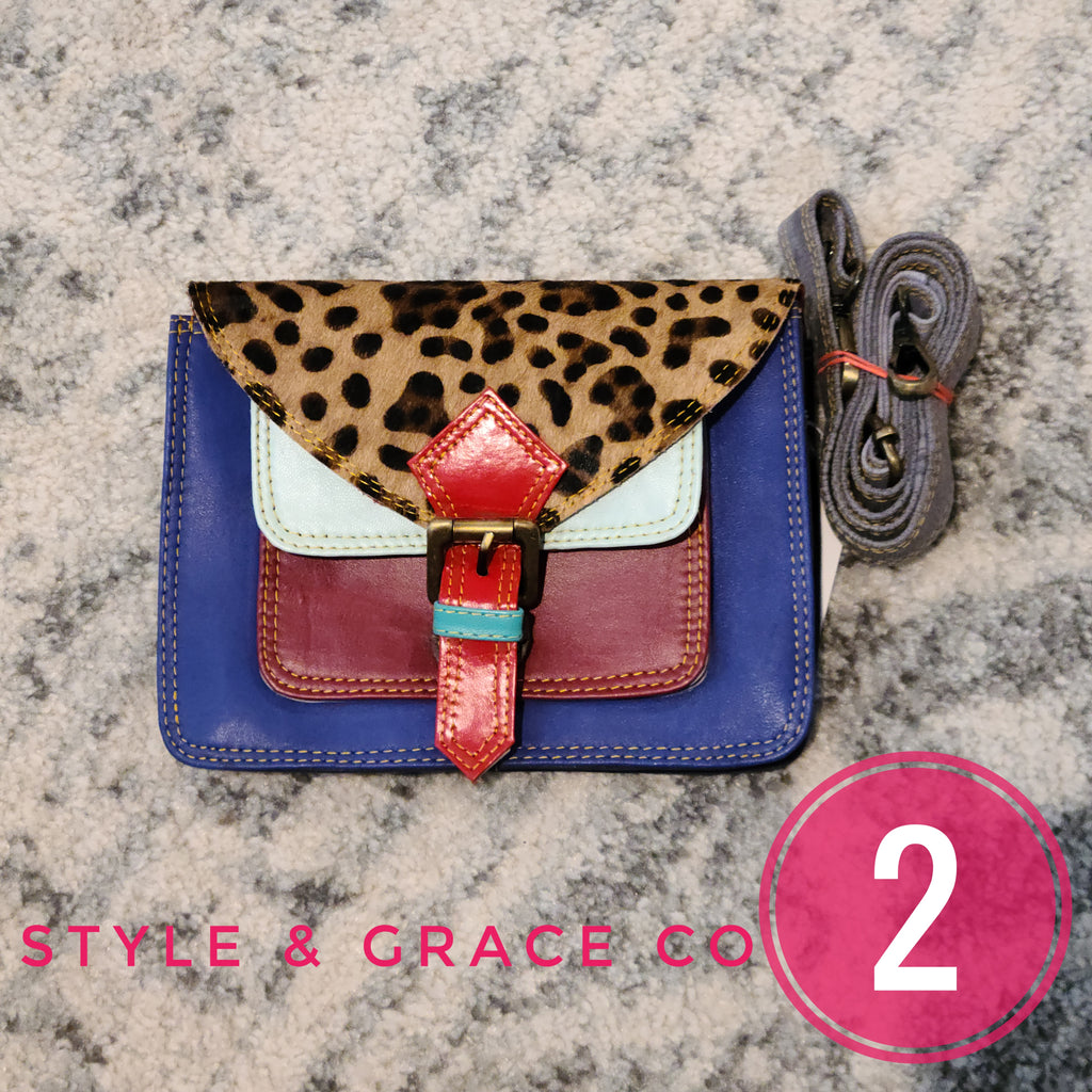 Juna Double Stitched Leather and Hair on Hide Crossbody - Style & Grace Co