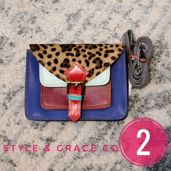 Juna Double Stitched Leather and Hair on Hide Crossbody - Style & Grace Co