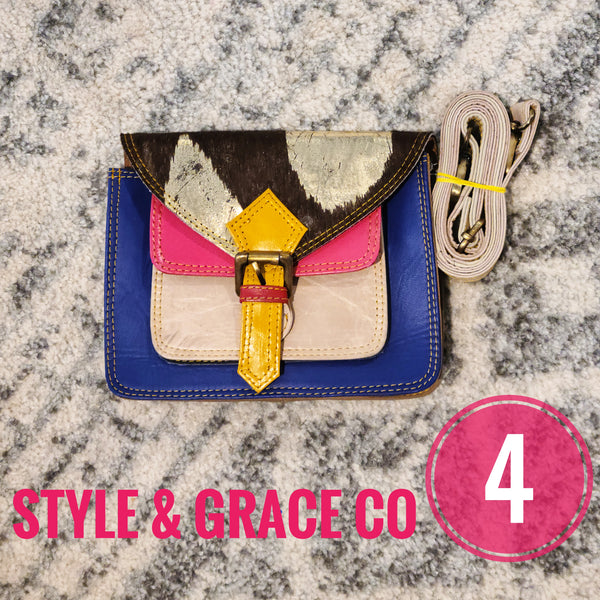 Juna Double Stitched Leather and Hair on Hide Crossbody - Style & Grace Co