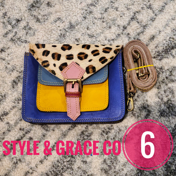 Juna Double Stitched Leather and Hair on Hide Crossbody - Style & Grace Co