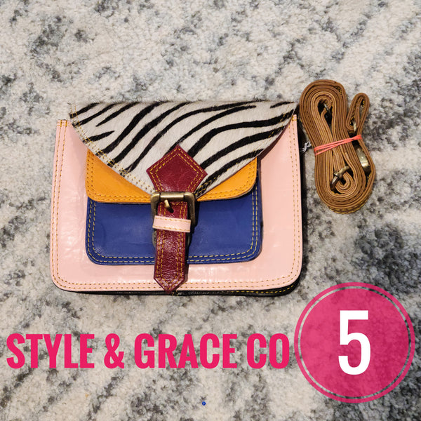 Juna Double Stitched Leather and Hair on Hide Crossbody - Style & Grace Co