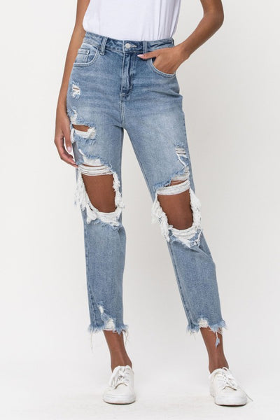 The Becca Distressed Cropped Denim - Style & Grace Co