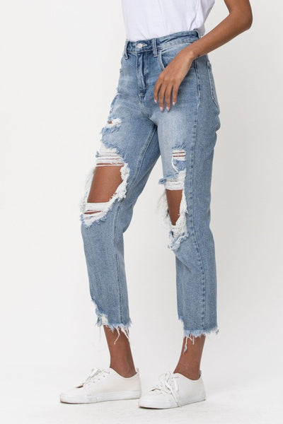 The Becca Distressed Cropped Denim - Style & Grace Co
