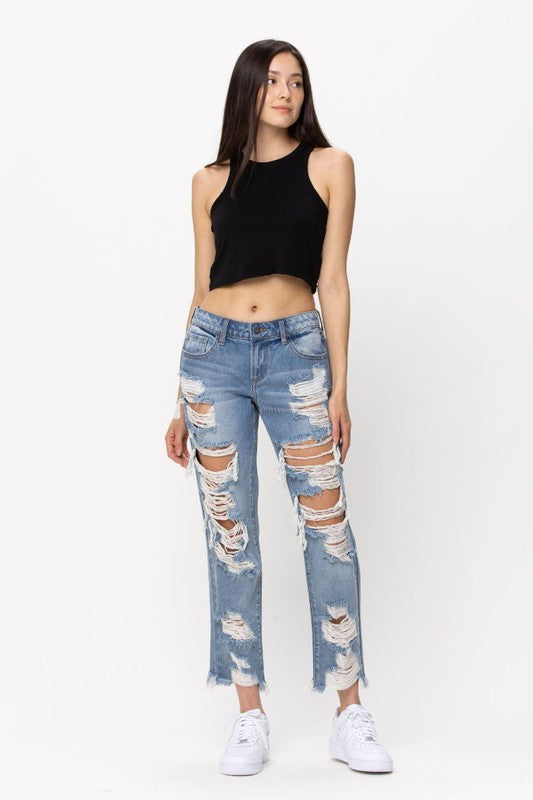The Hannah Distressed Boyfriend Jean by Cello Jeans - Style & Grace Co