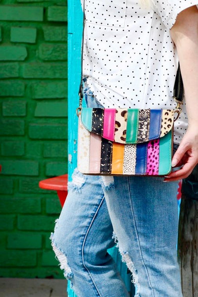 Flora Patchwork Leather and Hair on Hide Crossbody - Style & Grace Co