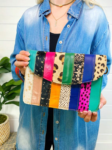 Flora Patchwork Leather and Hair on Hide Crossbody - Style & Grace Co