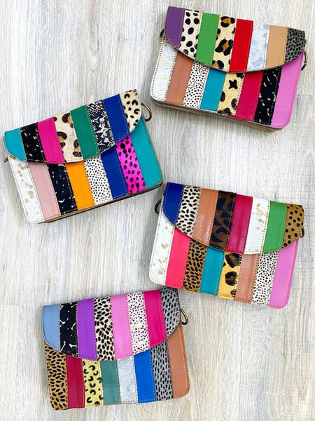 Flora Patchwork Leather and Hair on Hide Crossbody - Style & Grace Co